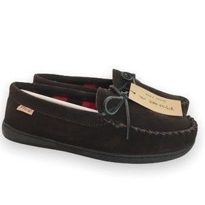 PAMIR Mens‎ Size 9 Suede Fleece Moccasin Slippers Indoor Outdoor Slip On Driving